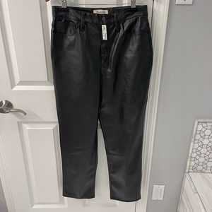 NWT Madewell Vegan Black Leather size 29 the perfect vintage straight jean